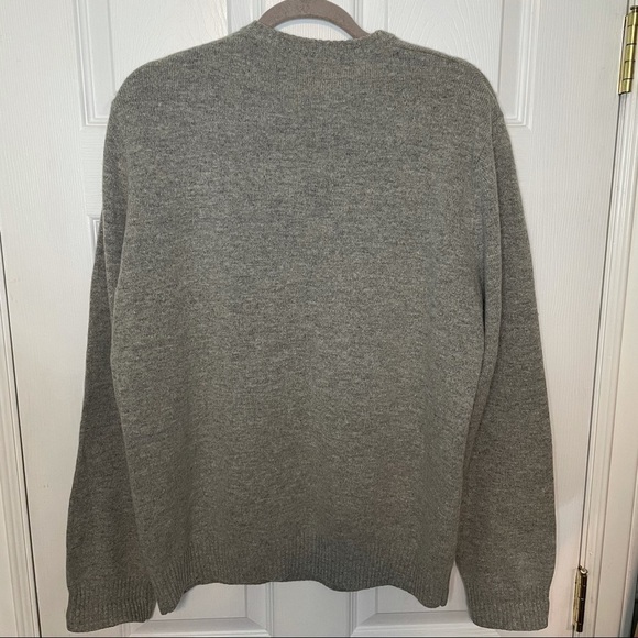 ROOTS V Neck Pullover Wool Grey V Neck Cozy Sweater Large - Picture 3 of 6